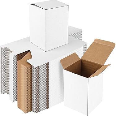 Lotto 100 Scatole 100 Scatole Di Cartone Ondulato Bianco 5x5x4 Pollici - Per Spedizioni, E-commerce, Imballaggi Valumailers Scatole - Foto 2