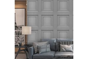 Trafagala 3D Effect Wall Panels Textured Wallpaper Embossed Wood Panel Effect Embossed Wallpaper Tartan Wallpapers Neutral Art Deco for Living Room Feature Wall Bedroom Ceilings Taupe