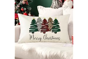 JOTOM Christmas Pillow Covers Christmas Winter Holiday Cushion Covers Home Decorative Throw Pillow Covers Xmas Pillowcases for Sofa Bed Couch Decor