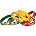 Swara Creations Glass bangles Kada set/Red Green Mehrun color for women (set of 6)