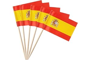 Carpeta 50 Stück * Flaggenpicker + Zahnstocher * für Party und Länderparty | Flag Picks Deko Dekoration Partydeko Fahne Flaggen Länder, Edition: Spanien