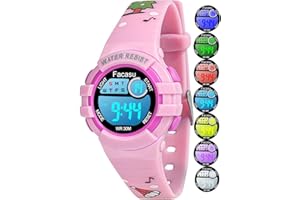 FACASU Orologio Digitale Bambini Bambine,Orologio Ragazzi Ragazze Sportivo per Esterni Impermeabile,Colorato con Luce e Cronometro Sveglia Regalo Bambini Bambine Ragazzi