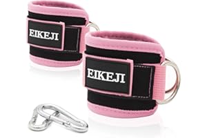 EIKEJI 2 Stück Fußschlaufen Kabelzug mit D-Ringen Fußmanschetten und Karabiners, Fußschlaufen für Fitness Training, Fußmanschetten kabelzug für Männer und Frauen Beinstrecker, Gesäßmuskeln