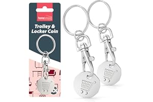 SOL 2pk Trolley and Locker Coin – UK Pound Token Keyring for Shopping Trolleys & Gym Lockers – Durable Metal Shopping Token with Key Clip – Ideal for Locker & Trolley Use