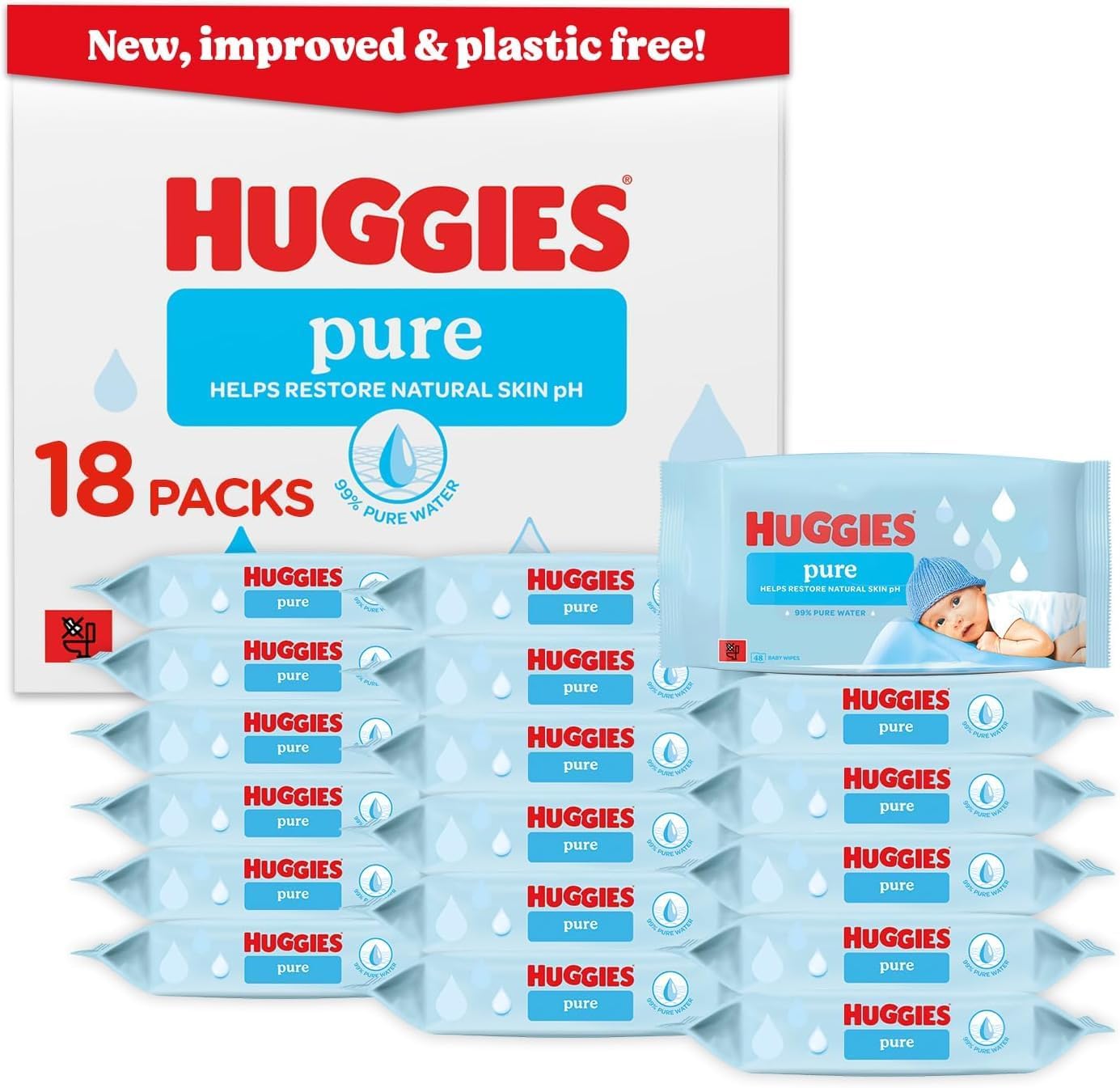 Prise en Main & Utilisation au Quotidien : Huggies Pure Plastic Free Baby Wipes - Pack o