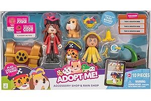 Adopt Me! Rain and Accessory Shop Bundle - Amazon Exclusive - Top Online Game - Two Exclusive Virtual Item Codes Included - Collectible Toys for Kids Ages 6+