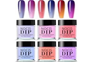 Aumotop 6 Färger Nail Dipping Powder Set Långvarig Snabbtorkande Ingen UV/LED-lampa Behövs för DIY Salon Nail Art Manikyr (NCSKJ-160)