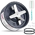 Feilifan 7 Pieces Replacement Parts For Original NutriBullet Pro 900 w / 600 w Series Magic Bullet Cross Sport Extractor Blade, Gray, with Extra Silicone Rubber Gasket O Rings Seal Juicer Accessories