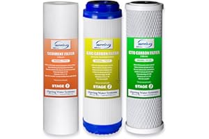 iSpring F3 Kit de Cartouche Filtrante, Remplacement du Pré-filtre de 6 Mois pour Les Systèmes d'osmose Inverse RO Standard, Blanc