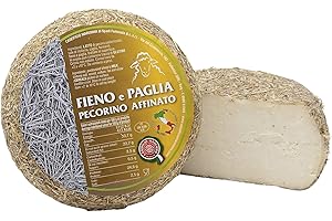 Pecorino Affinato in Fieno e Paglia | trancio sottovuoto da 0,3 kg | formaggio artigianale toscano | Salumificio Artigianale Gombitelli - Toscana