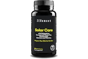 Solar Care, with Polypodium leucotomos, Green Tea, Carotenoids, Selenium and Vitamins A, C, D & E, 90 Capsules | Prepares The Skin for suntanning | Zenement