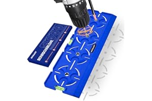 WEGLUST Stencil con livella a bolla e righello: strumento di precisione multifunzione per prese, presa a incasso e installazione elettrica nel muro a secco (blu)