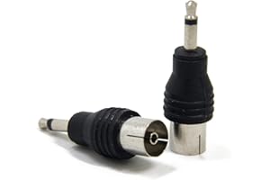 ANCABLE Adaptateur d'antenne aérienne Bose Wave, connecteur Jack 3.5mm (1/8") Mono Mâle vers connecteur PAL 9.5mm Femelle,Adaptateur de câble coaxial TV (Lot de 2)