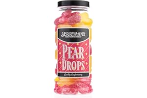 Original Pear Drops Retro Boiled Sweets Gift Jar By Berrymans Sweet Shop - Classic Sweets, Traditional Taste.