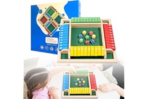 LURNODY Shut The Box Game, Juegos de Mesa Tablero con Dados para Mejorar Las Habilidades Matemáticas Y de Toma de Decisiones, Juego Mesa Dados Madera, Adecuado para Aula O Bar en Casa
