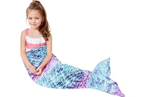 Catalonia Classy Mermaid Tail Blanket for Kid Gift - Wearable Blanket 114 x 41 cm, Soft Plush Flannel Sleeping Bag for Girls All Seasons