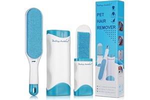 Bailey & Buddies Pet Hair Remover Lint Brush with Self-Cleaning Base & Travel Kit – Reusable Double-Sided Fur Remover for Dogs & Cats – Fluff & Lint Remover for Clothes, Carpets, Sofas & Cars