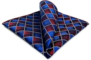 S&W SHLAX&WING Einstecktücher für Herren, gestreift, kariert, kariert, Einstecktuch für Herren, 31cm, groß für Anzugsjacke