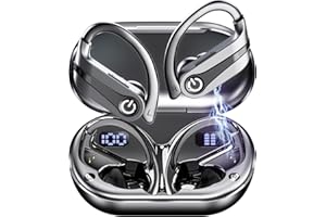 BOYTOND Sport Cuffie Bluetooth - 2024 Auricolari Bluetooth Stereo di Alta Qualità, Cuffie Wireless Bluetooth con Riduzione Rumore ENC e Display LED, Impermeabili IP7 per Sport - Nero
