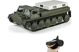 fisca Véhicule chenillé télécommandé RC Chariot de Transport Militaire, échelle 1/16 2.4Ghz Véhicule de l'armée Off-Road Jouet avec contrôle de Vitesse & système de contrôle de Direction pour Enfants