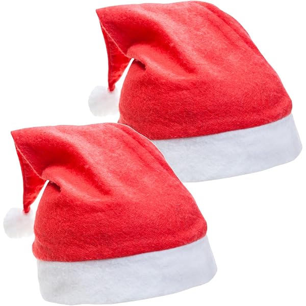 2 Weihnachtsmützen Aus Plüsch – Rot/weiß, Für Erwachsene, Perfekt Für Weihnachtspartys