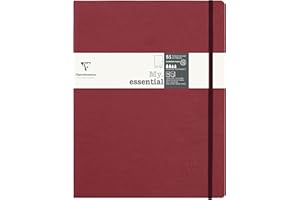‎CLAIREFONTAINE Clairefontaine 794432C - Notizbuch My.Essential Age Bag, Format B5 (19x25 cm), mit Fadenbindung, 96 Blatt nummeriert, dot/punktkariert, Papier elfenbein 90g, Bordeaux, 1 Stück