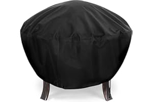 Raweao Funda para Brasero Cubiertas para Fogatas Impermeable, Funda para Barbacoa Redondas Φ82*45cm, Funda para Pozo De Fuego Funda para Fogatas Jardín Funda Fogatas Exterior