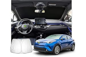 RUIYA Pare-Soleil de Voiture Compatible pour Toyota C-HR AX10 SUV 2016-2023 2024 Pare-Brise-Soleil Auto Protection, Pare-Soleil de Voiture pour avec Protection UV, Repliable [Argent]