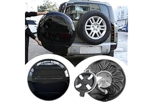 FENQING-Y Ersatzreifenabdeckung für Defender, Ersatzreifen-Radabdeckung, Kunststoffschutz für LR Defender 90 110 130 2-Türer 4-Türer 2020 2021 2022 2023 2024 2025 (Schwarz mit Halterung)