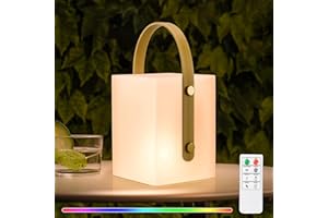 NiceBuy Lampe De Table Sans Fil Rechargeable USB Exterieur,8 Couleurs Dimmable LED Sans Fil Avec TéLéCommande,IP44 éTanche Pour Jardin ExtéRieur Restaurant Patio (Style B)