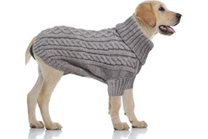 LiebeDD Jersey Perro Pequeño Mediano o Grande - Suéter Navidad para Perros Clásico Sueter Caliente Perro, Ropa Abrigo Punto Perros Jersey Rottweiler y Labrador(XL Gris)