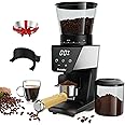 Conical Burr Coffee Grinder,with Touchscreens Digital Timer Display and Portafilter Cradle Electric Adjustable Burr Mill with 30 Precise Grind Setting for 1-12 Cup (BG706+Espresso Dosing)