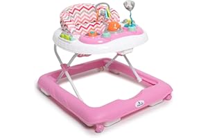 Toral Andador Bebes con Bandeja de Juegos y Altura Ajustable, Seguro Anticaídas, Correpasillos Bebe 1 Año, Tacata Bebe Ideal para Aprender a Caminar - Andador Bebe Modelo Sonajero Rosa