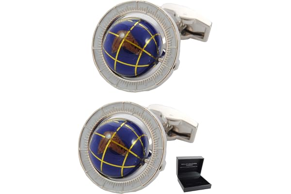 Collar and Cuffs London – Boutons de manchette de qualité supérieure avec coffret cadeau – Boutons de manchette design pour homme – Laiton massif – Motifs de voyage et nautiques
