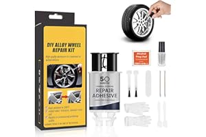 ALLONY Felgenreparaturset Alu, Alufelgen Reparatur Set, Felgen Reparaturset, Geeignet zur Reparatur von Kratzern, Dellen, Kratzern und Anderen Leichtmetallfelgen