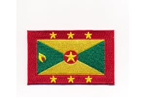 HEGIBAER Grenada Flag iron-on patch, 30 x 20 mm, St. George's Caribbean flag patch, 1043 X mini
