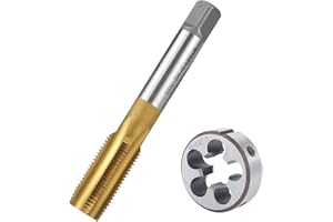 BIGP M16 X 1,5MM Jeu de Tarauds et Filières à Filetage Métrique, M16 X 1,5mm Kit de Taraudage et Filetage HSS Tarauds à Main Droite Filetage, pour Filetage Tapotement Réparation