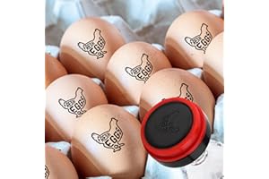 SAVITA Egg Stamps, Cute Egg Stamps for Fresh Eggs with Stamp Pad Personalized Egg Stamp for Farm Chicken Coop Farmhouse Supplies (Engraved with "Fresh Eggs")
