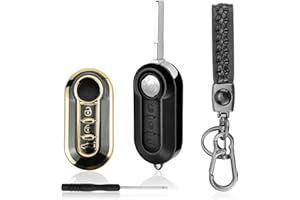 GIGIIS Custodia per chiave auto Custodia Guscio Portachiavi Cover per Chiavi Auto con 3 Tasti Fiat Guscio chiave Cover compatibile con fiat 500 Doblò, Ducato, Panda, Punto, Peugeot