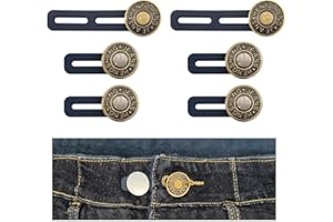 FTONOM5 6pcs Button Extenders for Jeans Strong Pants Button Extender Waist Expanders for Women Men Trousers, No Sewing Instant Waistband Extension 1-1.8 Inch