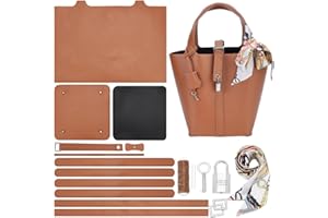 WADORN DIY PU Leather Tote Bag Making Set, PU Leather Handbag Making Material Sewing Kit for Women DIY Sew on Women's Tote Bag Making Kit for Handmade Craft Bag Making Accessories, Sandy Brown