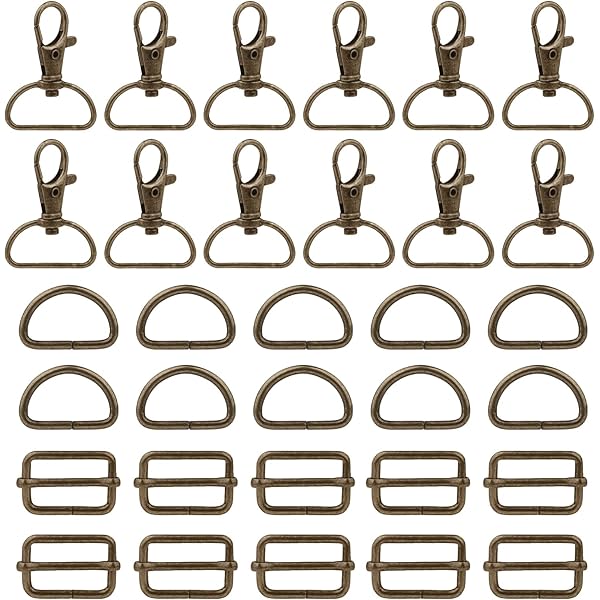 20 Pezzi Moschettoni Girevoli In Metallo - Fibbie Scorrevoli 38mm Per Borse, Zaini E Fai Da Te