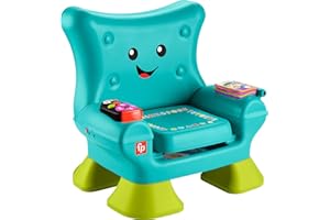 Fisher-Price Laugh & Learn Chaise de scène intelligente avec lumières musicales et activités pour tout-petits à partir de 1 an, bleu sarcelle