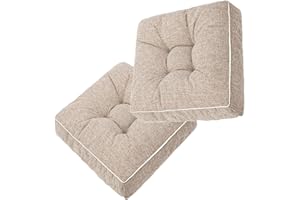 uyeoco Cojines para Sillas de Jardin, 50x50cm/45x45cm/40x40cm Cojín Asiento Comedor, for Decorativo Cocina Oficina Exterior terraza(D6,2PCS_50X50CM)