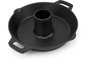 Onlyfire Support Rôtir Poulet en Fonte pour Barbecue, Cocotte pour Poulet au Barbecue Ø 28 cm, Accessoires pour Weber et Kamado Barbecue