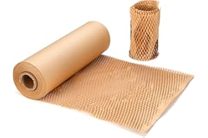 ECOTISH verpackungsmaterial füllmaterial verpackungsmaterial papier rolle Wabenliner Verpackungsrolle Kraftpapier zum Verpacken/Lagern exquisiter Zerbrechliche Gegenstände（38cm*50m）
