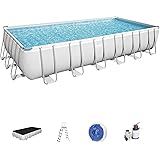Bestway 56475-2 Set Piscina Fuori Terra Power Steel Rettangolare da 732x366x132 cm