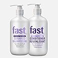 FAST Hair Growth Shampoo and Conditioner in Large Package- Supercharges Growth for All Hair Types, Repairs Damaged Hair, Vegan, SLS/Paraben-Free, 1 Month Supply, 1L x2