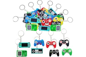 MEIYIFAN 32 Pezzi Portachiavi di Controller di Gioco, Videogiochi Controller Portachiavi, Controller di Gioco Maniglia Portachiavi Ciondolo ciondoli per Videogiochi bomboniere Compleanno (Verde)