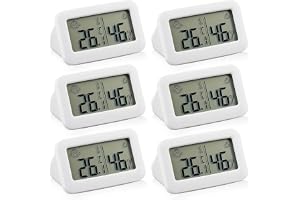 Digital termometer-hygrometer inomhus - 6 miniluftfuktighetsmätare, smiley-indikator, temperatur för babyrum, vardagsrum, rum